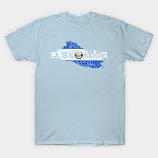 El Salvador Map Shape and Flag T-Shirt